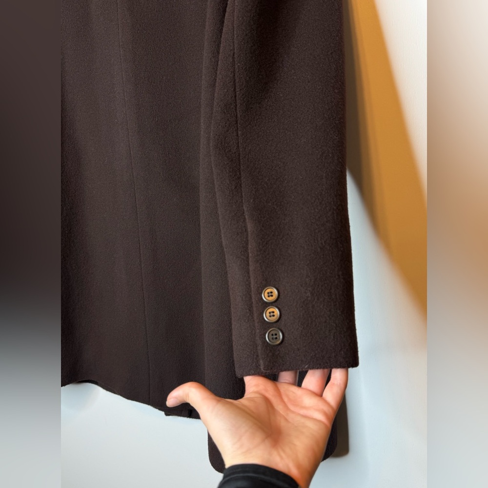 Calvin Klein Women's 100% Wool Double-Breasted Peacoat -Chocolate Brown - Picture 10 of 14